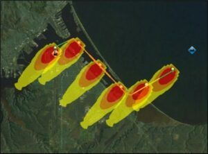 The RMW can perform geospatial analyses that include affected population counts, expected fatalities and injuries from toxic/flammable chemical releases or attacks with explosives, ‘as-the-fish-swims’ determination of likely targets to boat-based attacks, and modeling law enforcement marine-based response times and coverage.