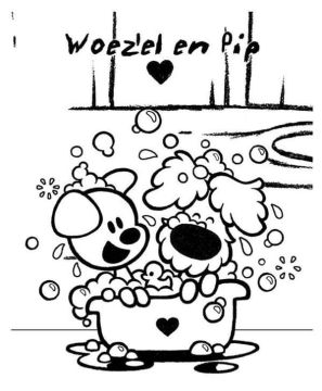 woezel en pip kleurplaat