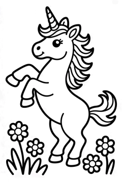 dansende unicorn kleurplaat om gratis te printen