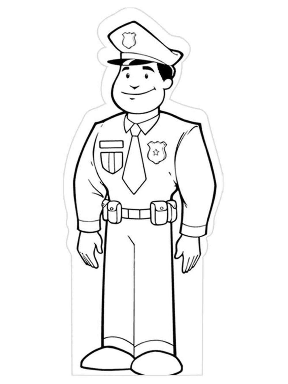 politie agent kleurplaat