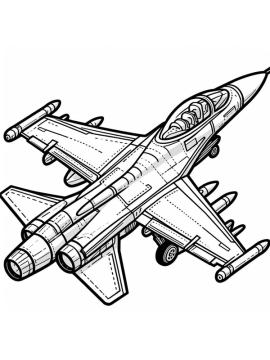 kleurplaat straaljager f16