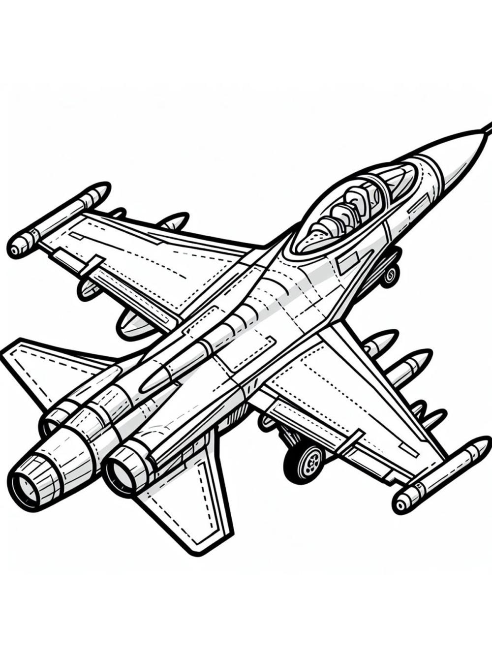 kleurplaat straaljager f16