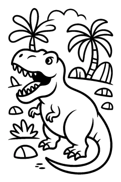 brullende t-rex kleurplaat om gratis te printen
