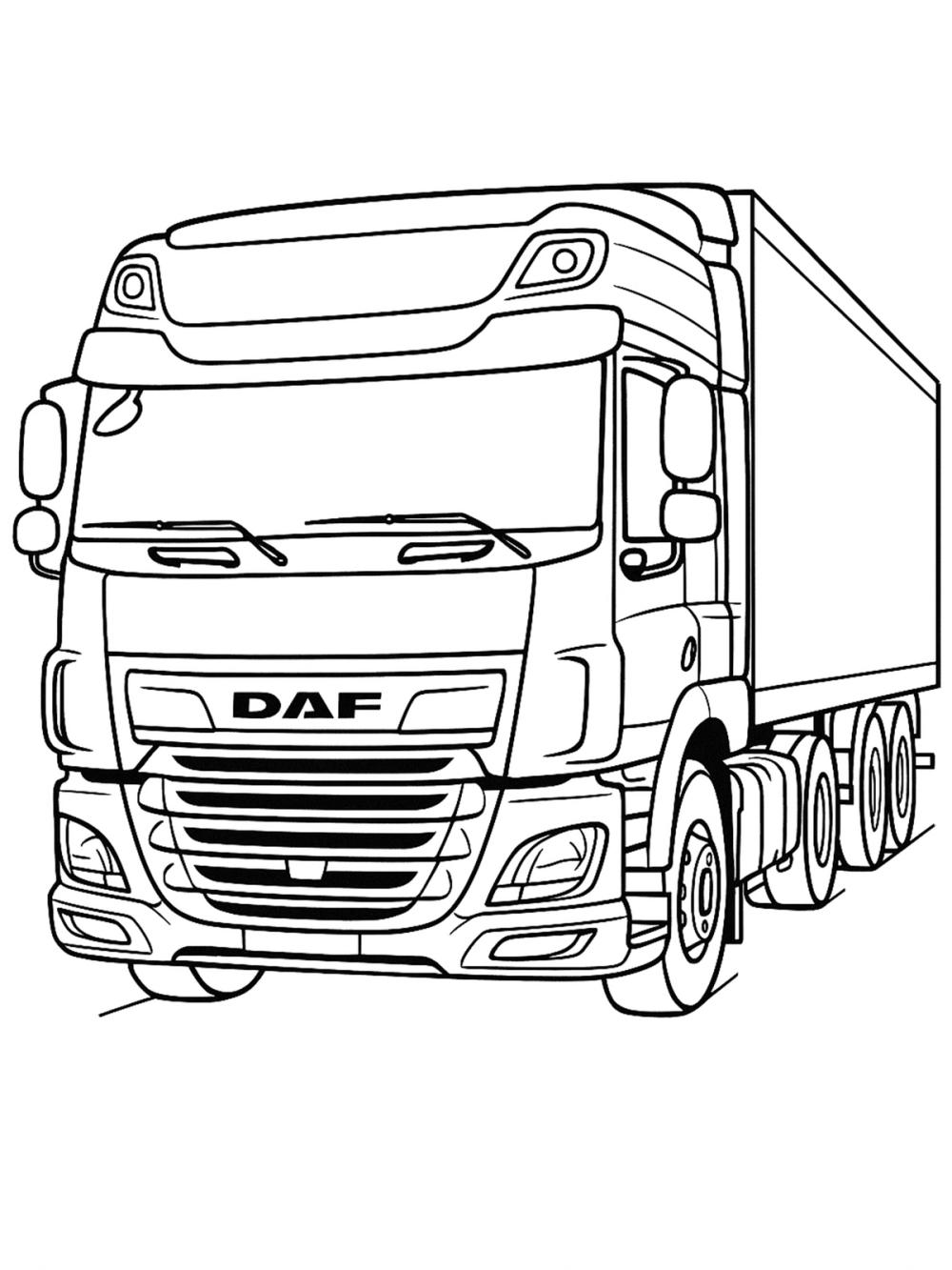 kleurplaat DAF vrachtwagen