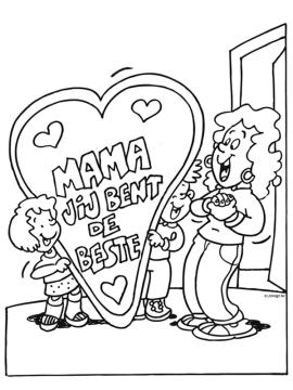 mama de beste moederdag kleurplaat