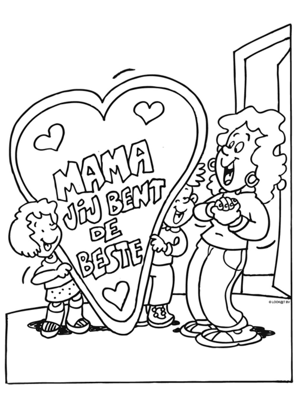 mama de beste moederdag kleurplaat