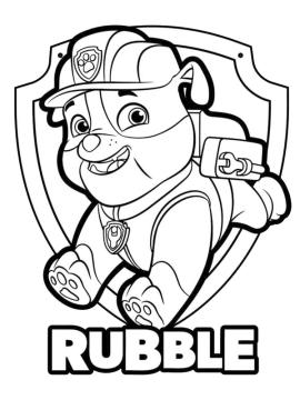kleurplaat rubble paw patrol