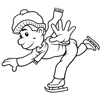 schaatsen kleurplaat
