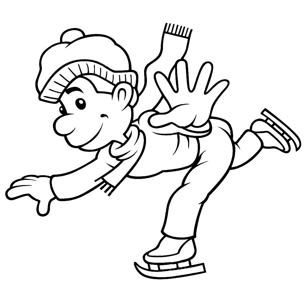 schaatsen kleurplaat