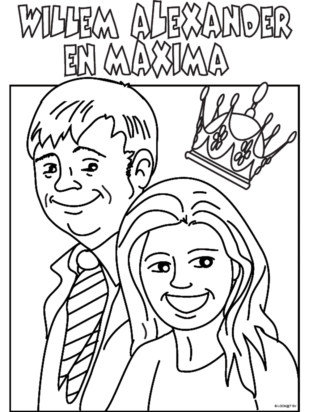 kleurplaat willem alexander en maxima