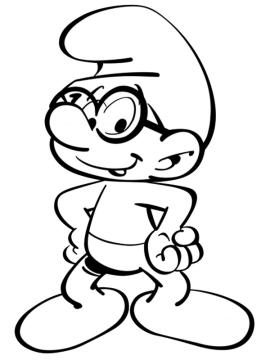 kleurplaat brilsmurf