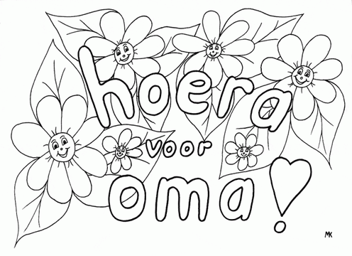 kleurplaat verjaardag oma