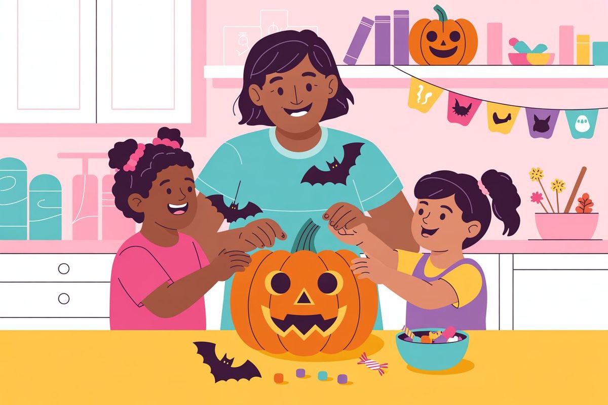Halloween met jonge kinderen: leuk zonder griezelen — illustratie