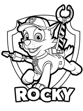 kleurplaat paw patrol rocky