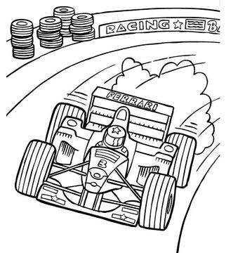 formule 1 ferrari kleurplaat