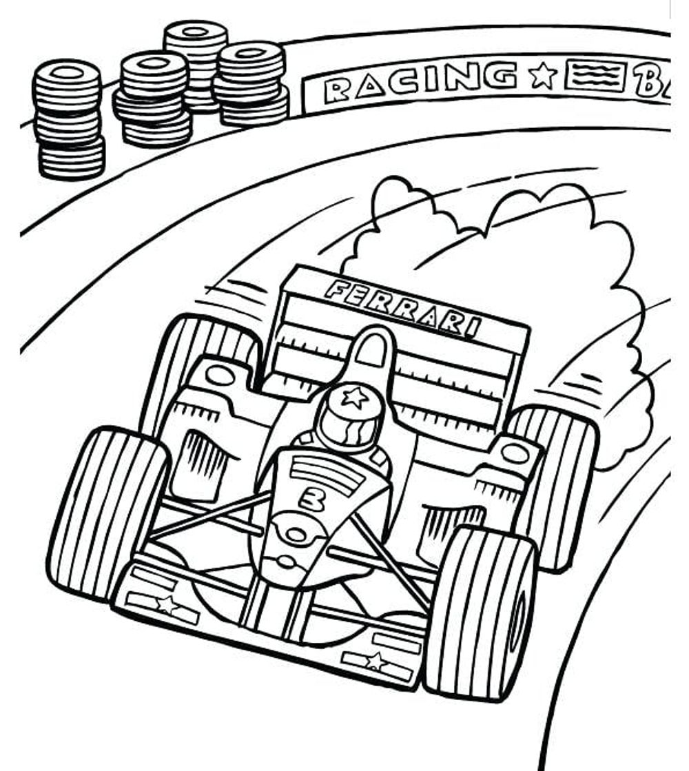 formule 1 ferrari kleurplaat