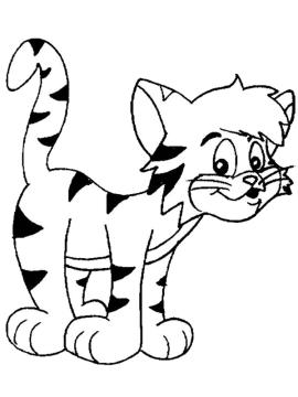 kleurplaat vrolijke poes