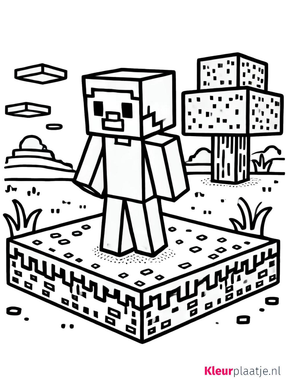 minecraft kleurplaat