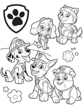 kleurplaat paw patrol vrienden