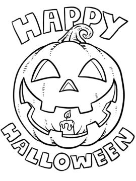 kleurplaat happy halloween