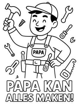 kleurplaat vaderdag handige papa