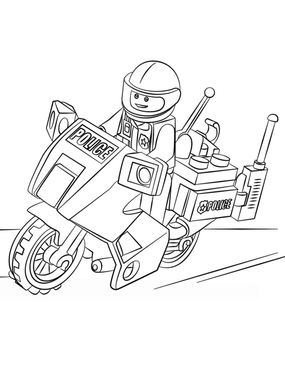 kleurplaat politie motor