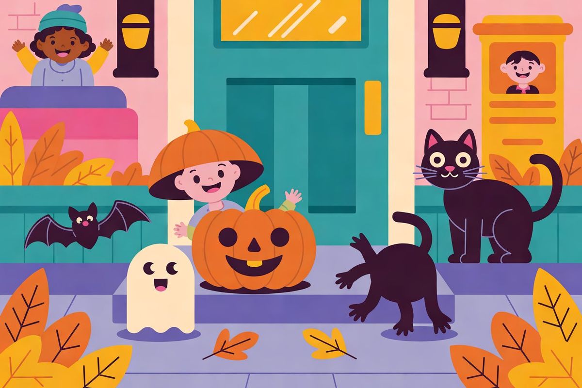 Halloween kleurplaten: van schattig tot net iets enger — illustratie