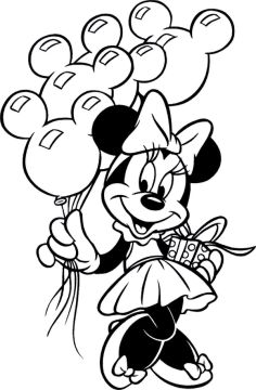 minni mouse verjaardag kleurplaat