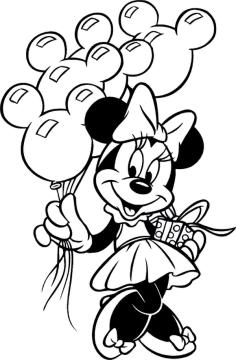 minni mouse verjaardag kleurplaat