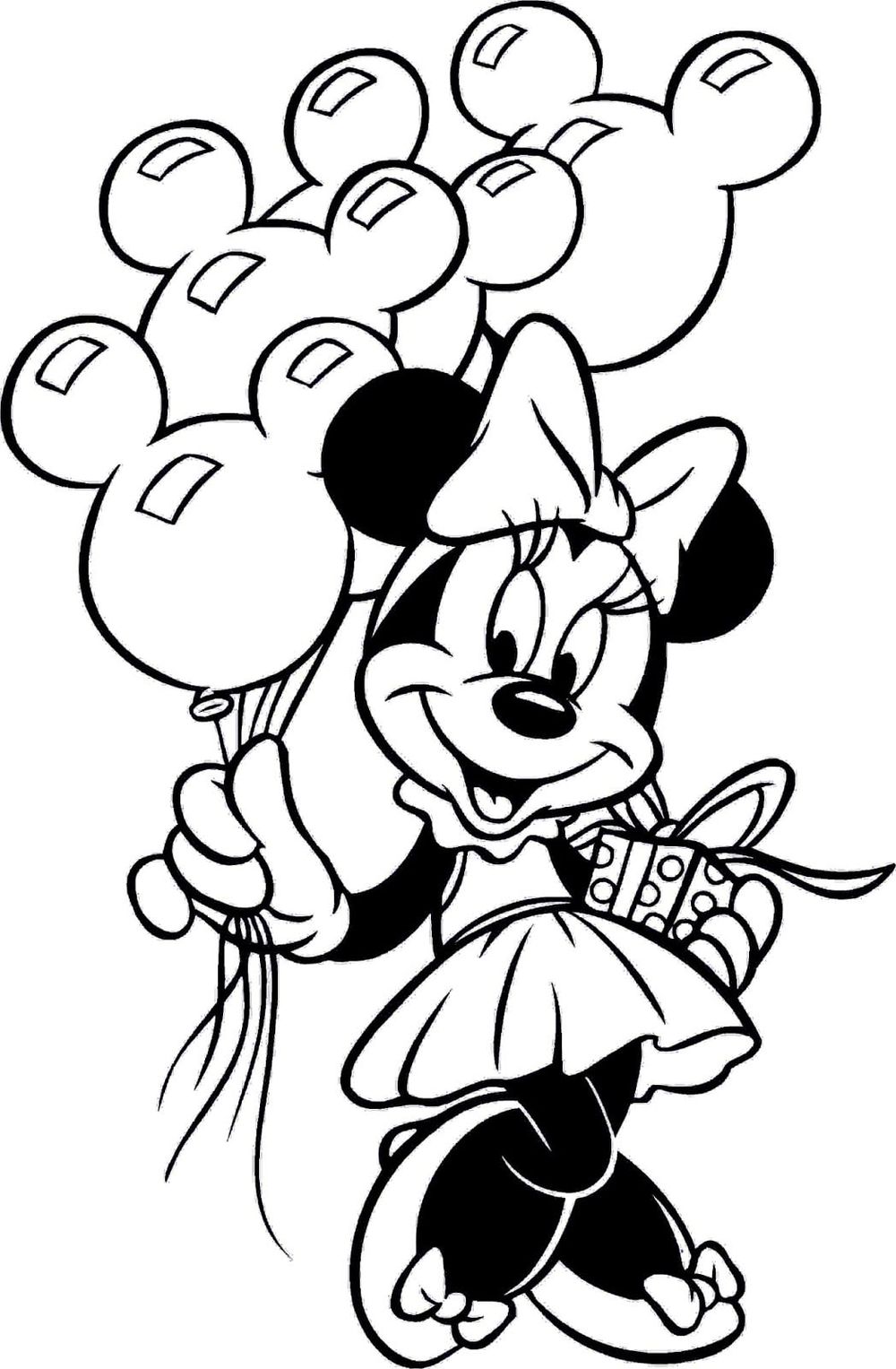 minni mouse verjaardag kleurplaat