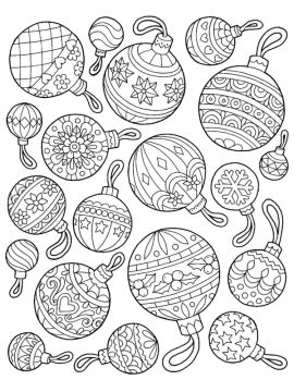 kerstballen kleurplaat