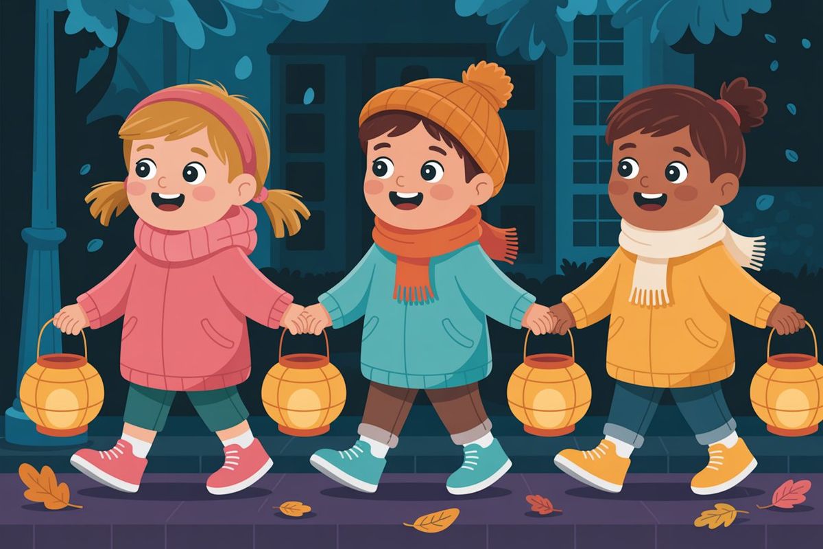 Sint Maarten vieren met jonge kinderen — illustratie