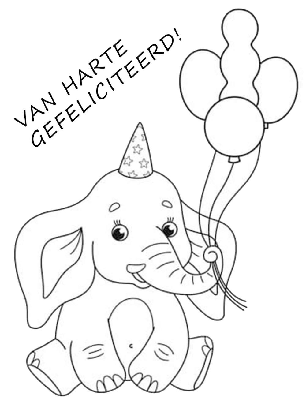 kleurplaat verjaardag ballonnen