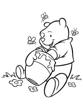 kleurplaat winnie de poeh honingpot