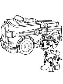 kleurplaat paw patrol brandweerauto