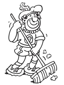 sinterklaas schoonmaak piet kleurplaat
