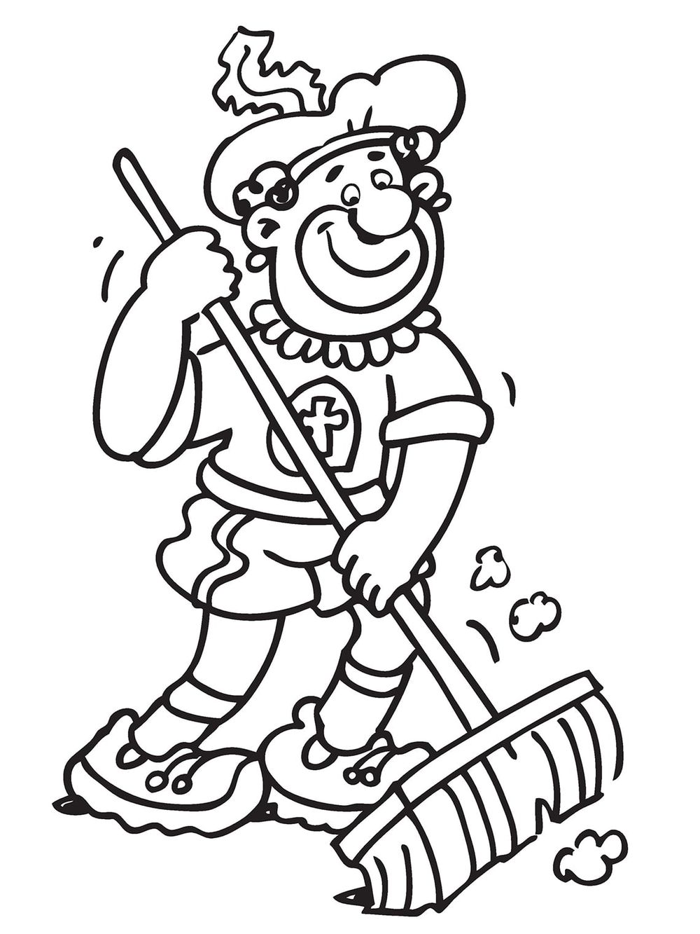 sinterklaas schoonmaak piet kleurplaat
