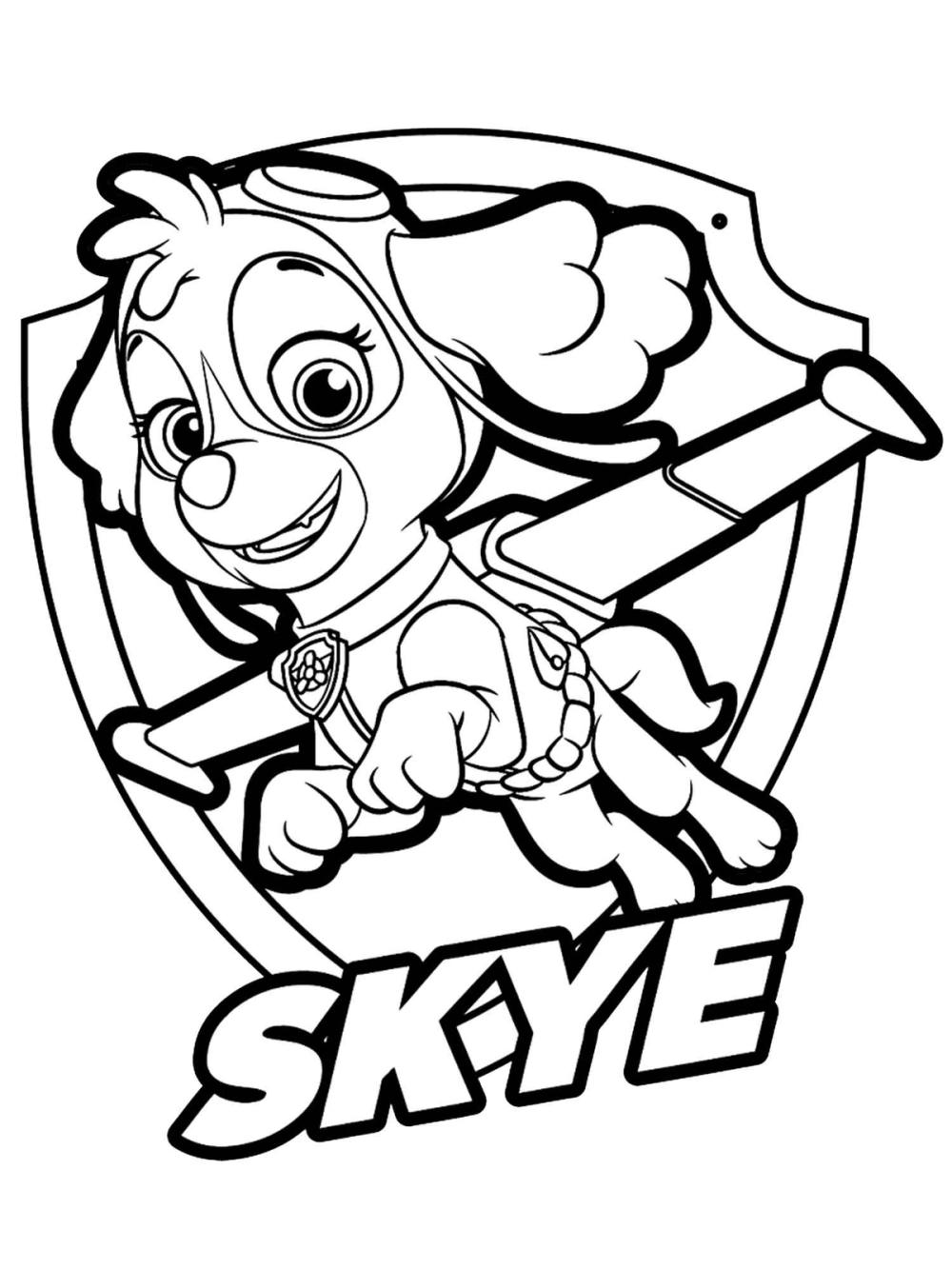 kleurplaat paw patrol helikopter skye
