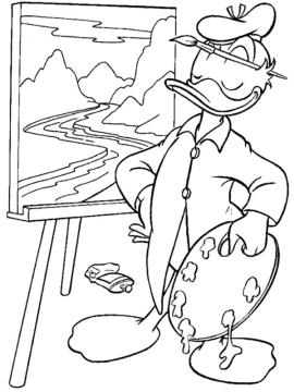 donald duck als schilder