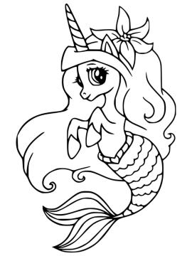kleurplaat unicorn zeemeermin