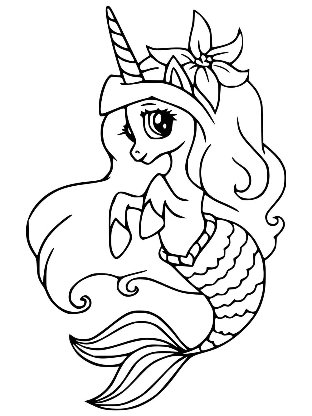 kleurplaat unicorn zeemeermin