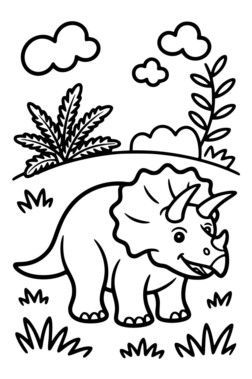 triceratops kleurplaat om gratis te printen
