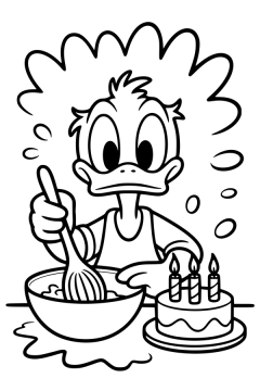donald duck bakker kleurplaat om gratis te printen