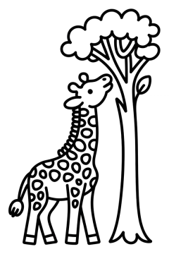 etende giraffe kleurplaat om gratis te printen