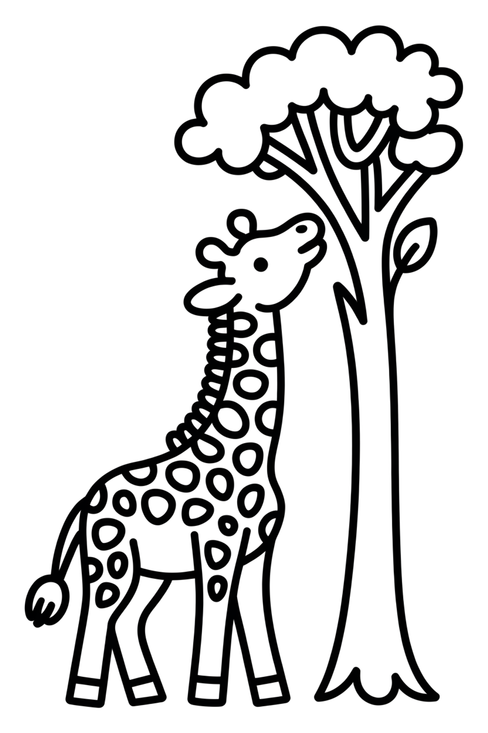 etende giraffe kleurplaat om gratis te printen