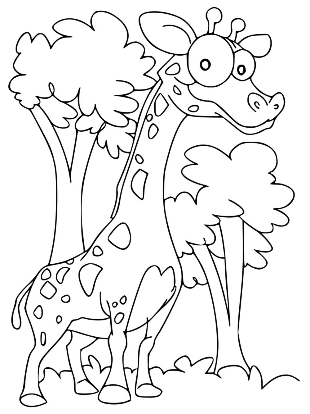 kleurplaat giraffe