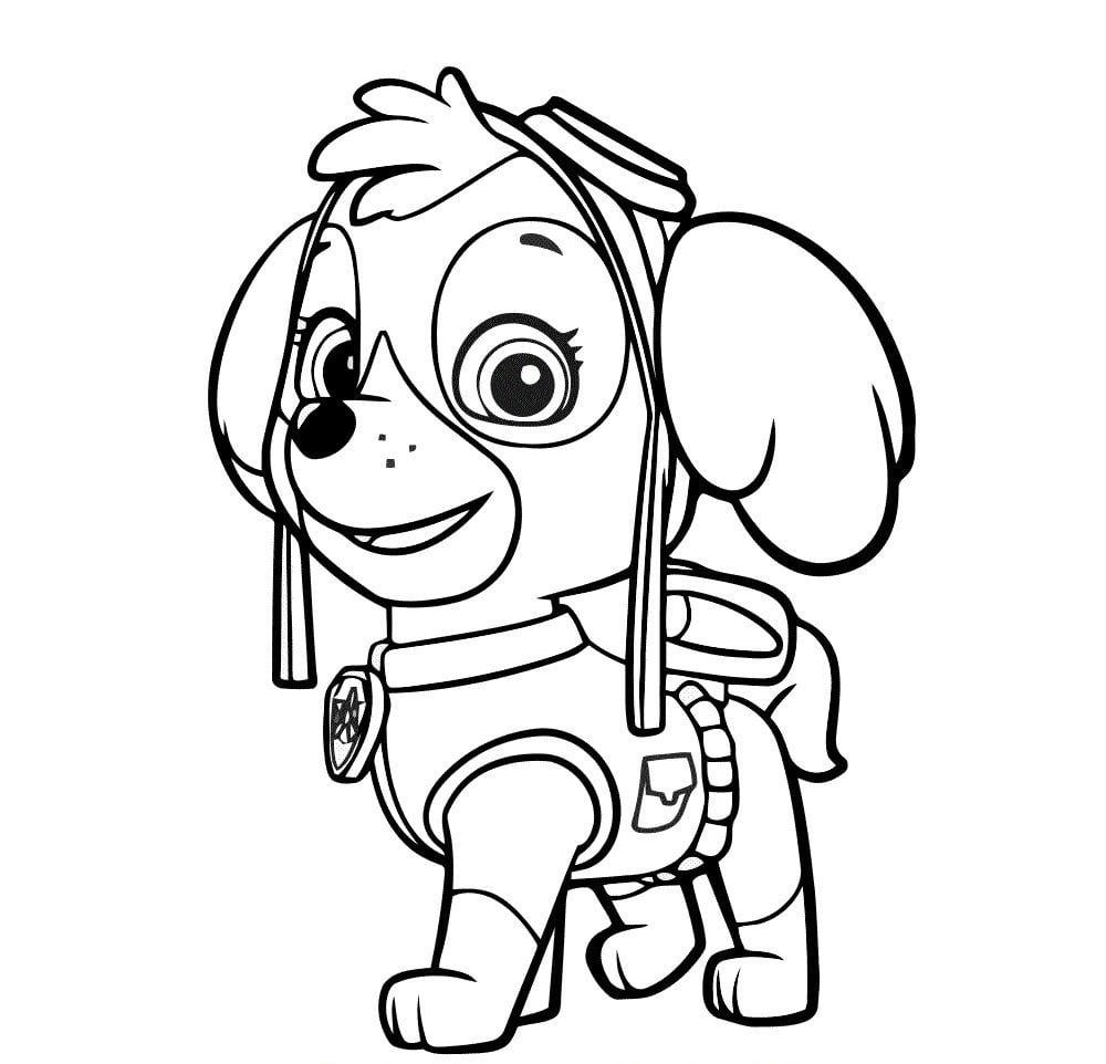 kleurplaat skye paw patrol