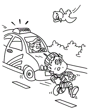 kleurplaat boef politie