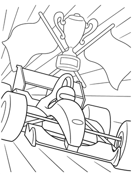 kleurplaat formule 1 winnaar