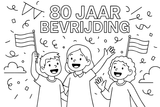 80 jaar bevrijding kleurplaat